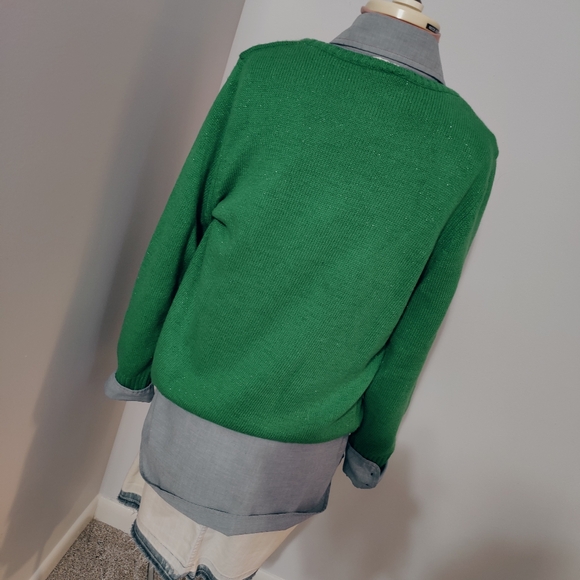 Kitty cat  Christmas sweater  black cat  holiday party  metallic shimmer  M - Picture 6 of 7